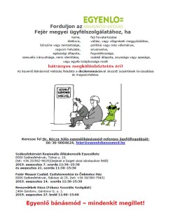 Egyenlő Bánásmód Hatóság ügyfélfogadása