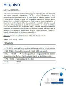 Meghívó lakossági fórumra