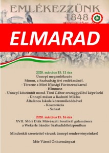 Elmarad a március 15-i ünnepi megemlékezés