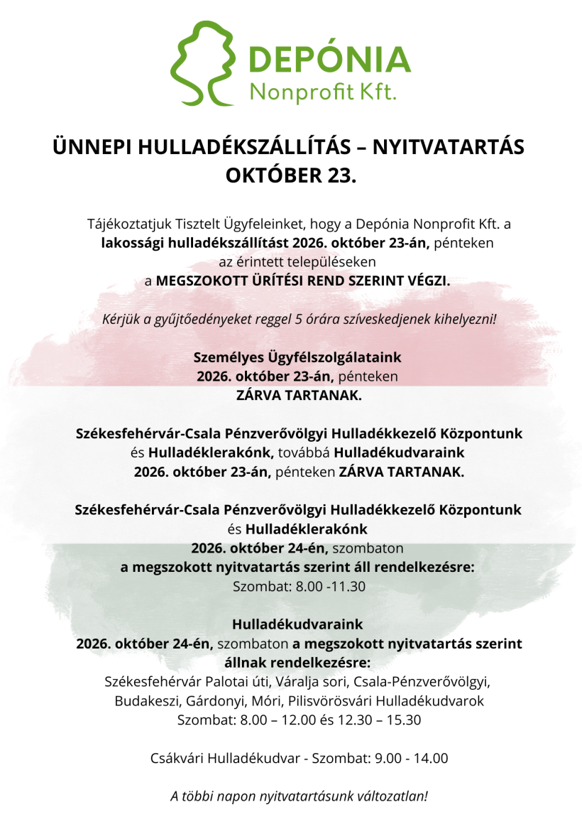 Depónia tájékoztató plakátja